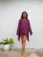 Xia Long Blouse in Eggplant-X-11-Mala Handworks