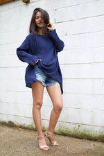 MALA handworks  Xia Long Blouse in Indigo Blue