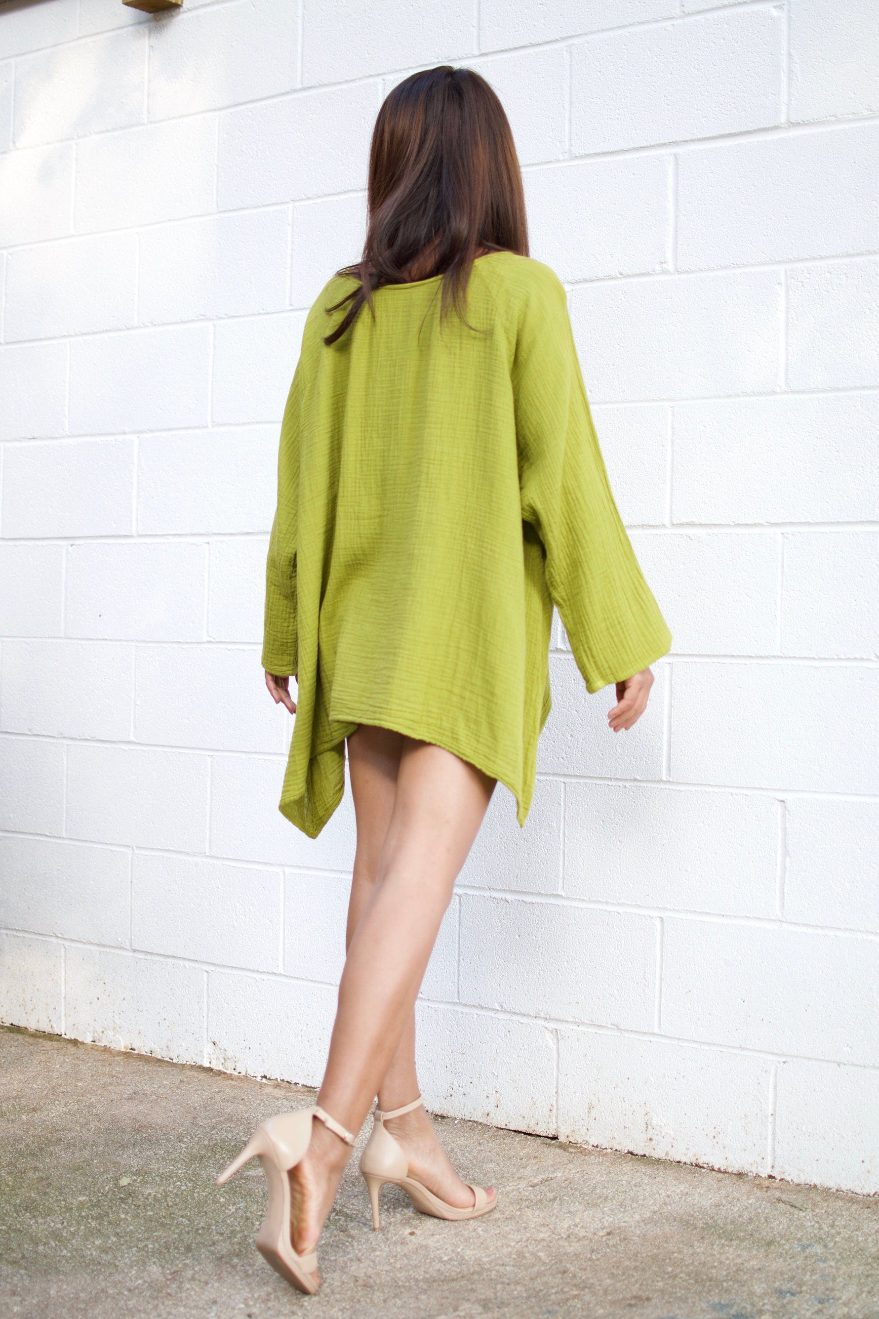 MALA handworks  Xia Long Blouse in Lime Green