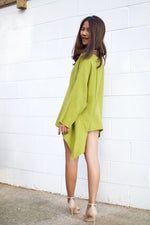MALA handworks  Xia Long Blouse in Lime Green