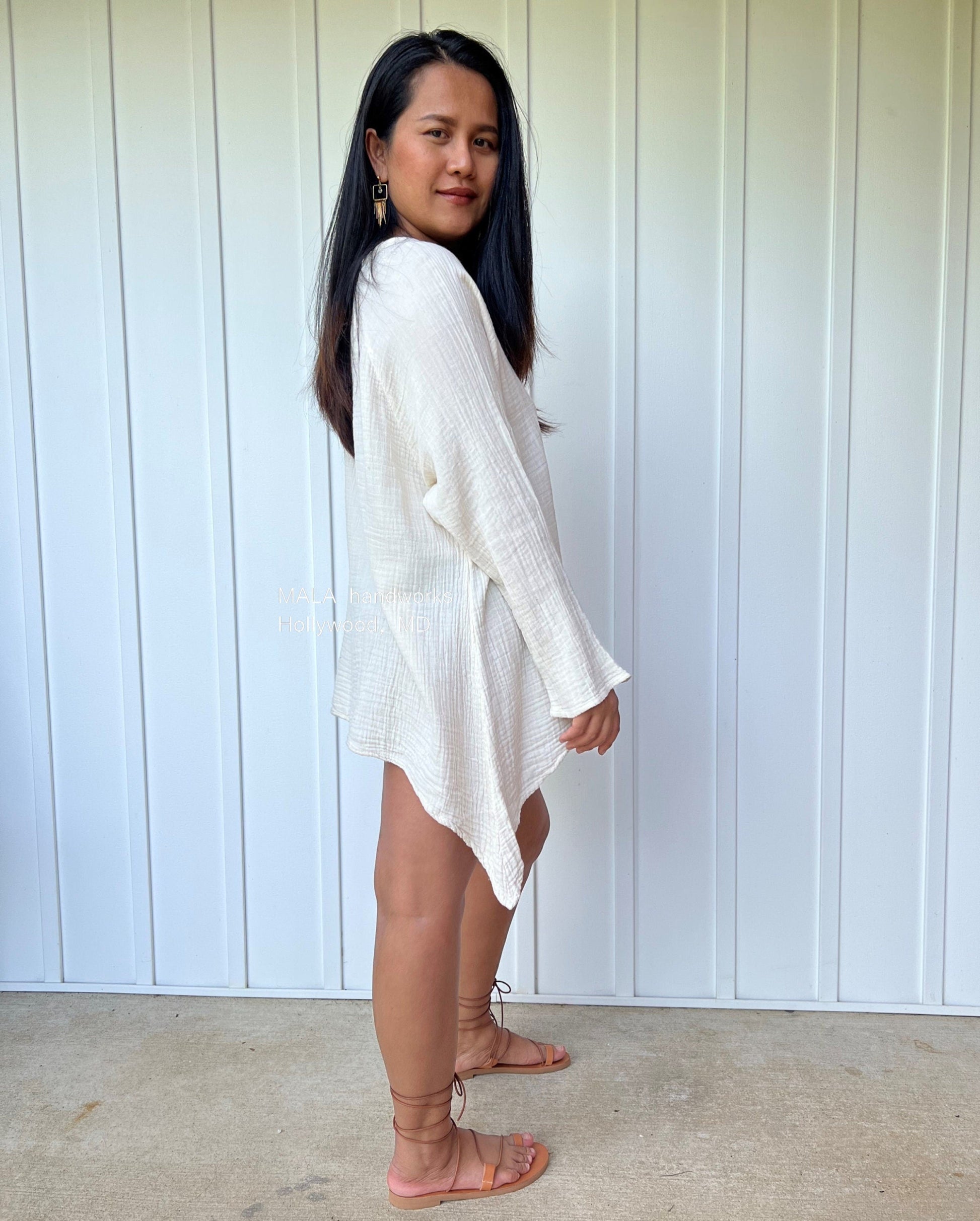 MALA handworks  Xia Long Blouse in Natural White