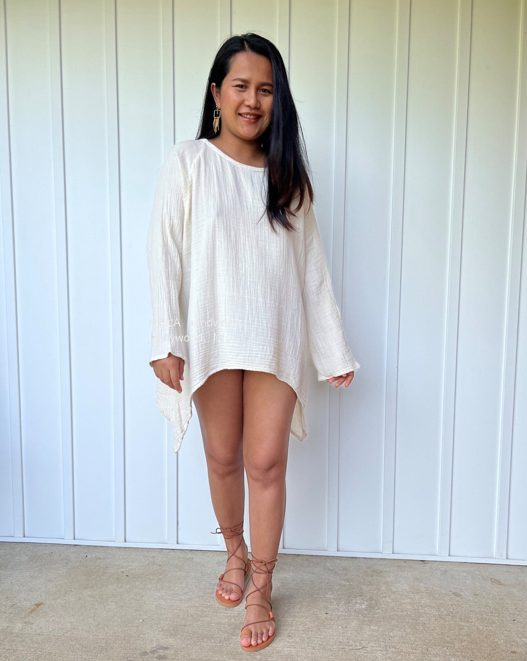 MALA handworks  Xia Long Blouse in Natural White