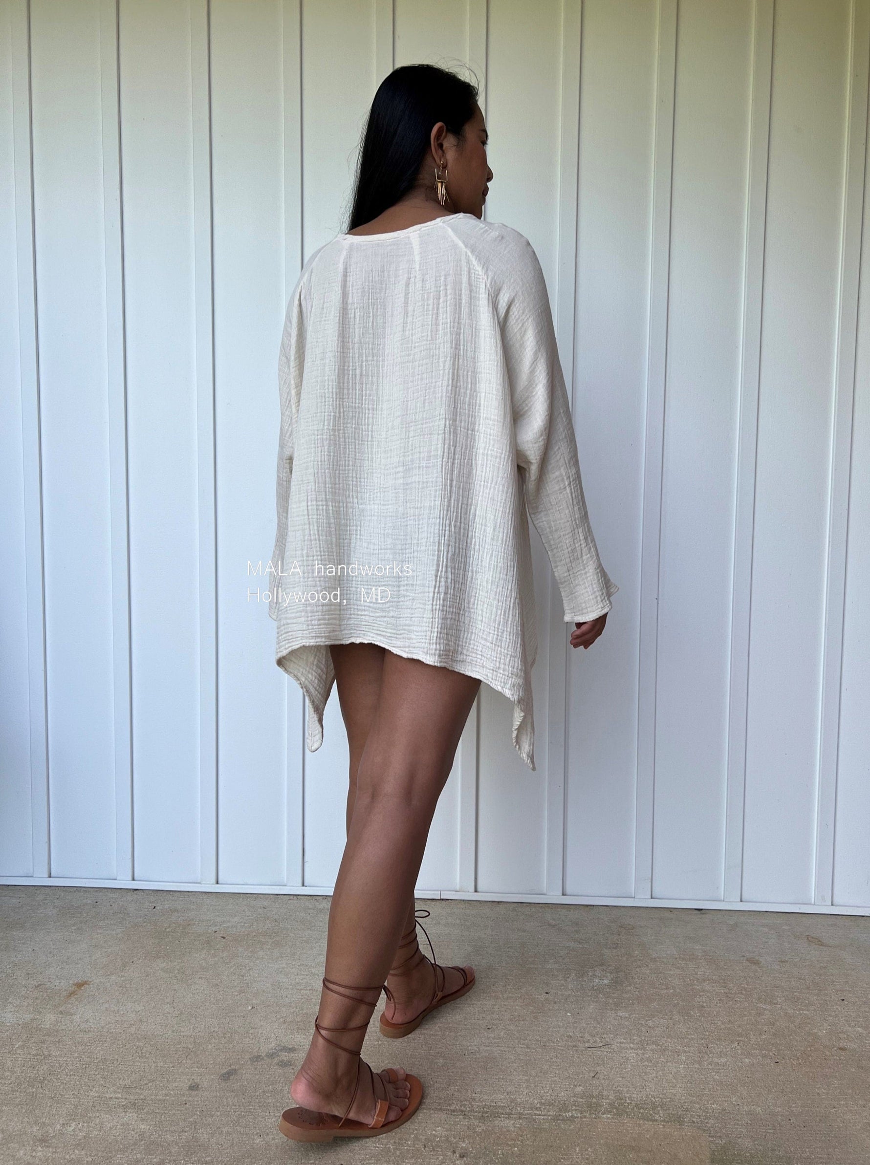 MALA handworks  Xia Long Blouse in Natural White