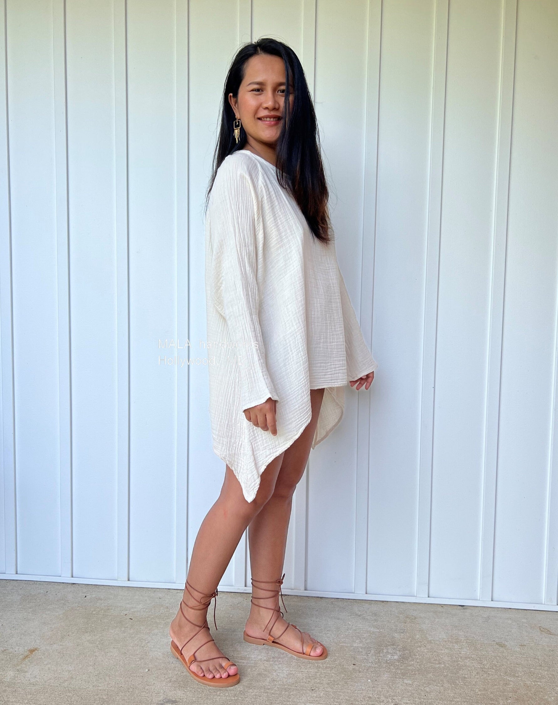 MALA handworks  Xia Long Blouse in Natural White