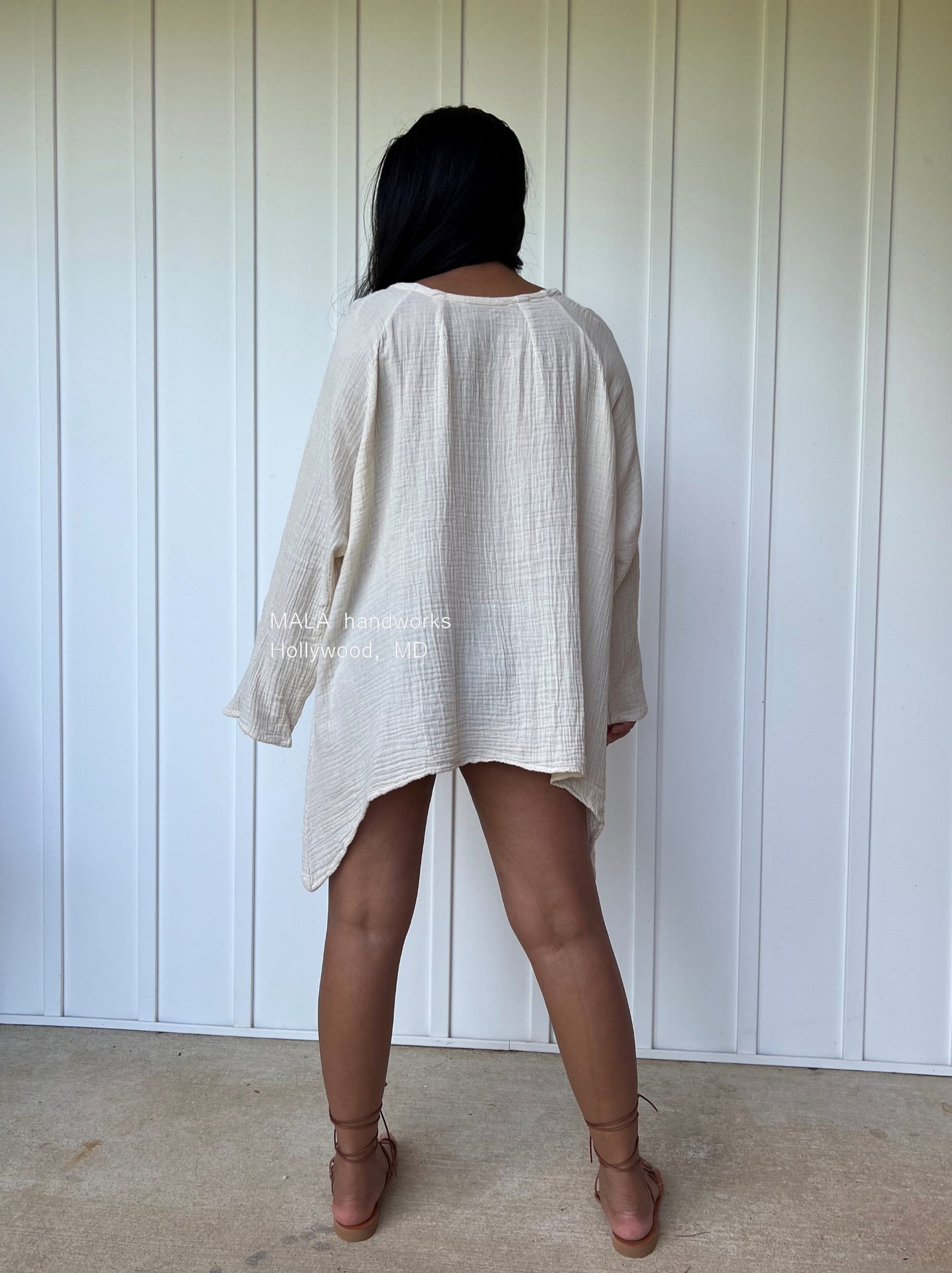 MALA handworks  Xia Long Blouse in Natural White