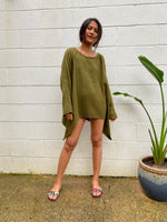 MALA handworks  Xia Long Blouse in Olive Green