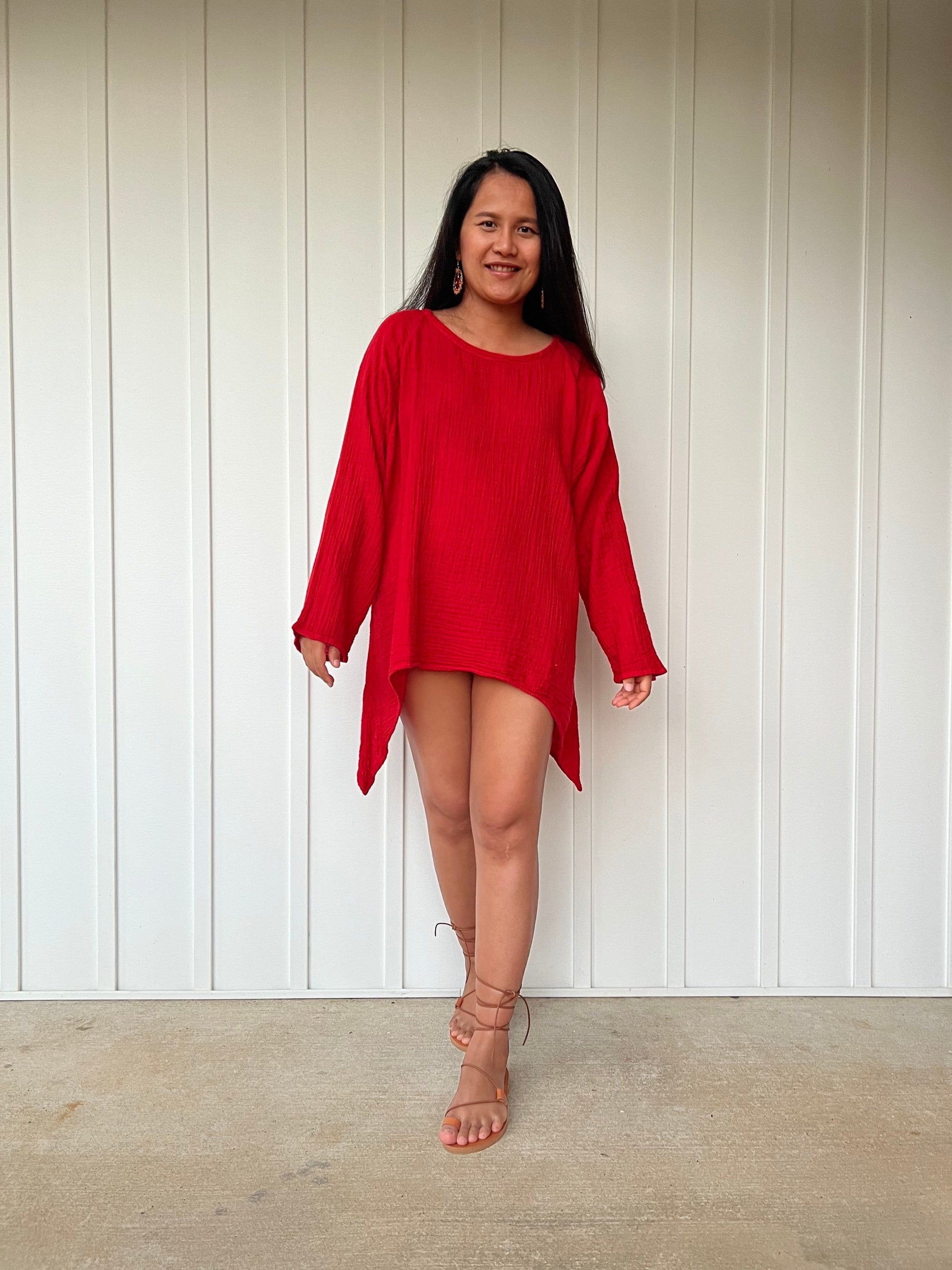 MALA handworks  Xia Long Blouse in Red