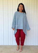 MALA handworks  Xia Long Blouse in Sage Blue