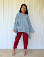 MALA handworks  Xia Long Blouse in Sage Blue