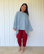 MALA handworks  Xia Long Blouse in Sage Blue