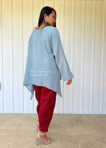 MALA handworks  Xia Long Blouse in Sage Blue