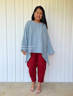 MALA handworks  Xia Long Blouse in Sage Blue