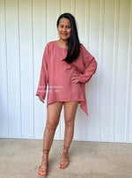 MALA handworks  Xia Long Blouse in Salmon Pink