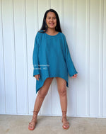 MALA handworks  Xia Long Blouse in Teal Blue