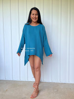 MALA handworks  Xia Long Blouse in Teal Blue