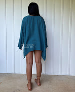 MALA handworks  Xia Long Blouse in Teal Blue