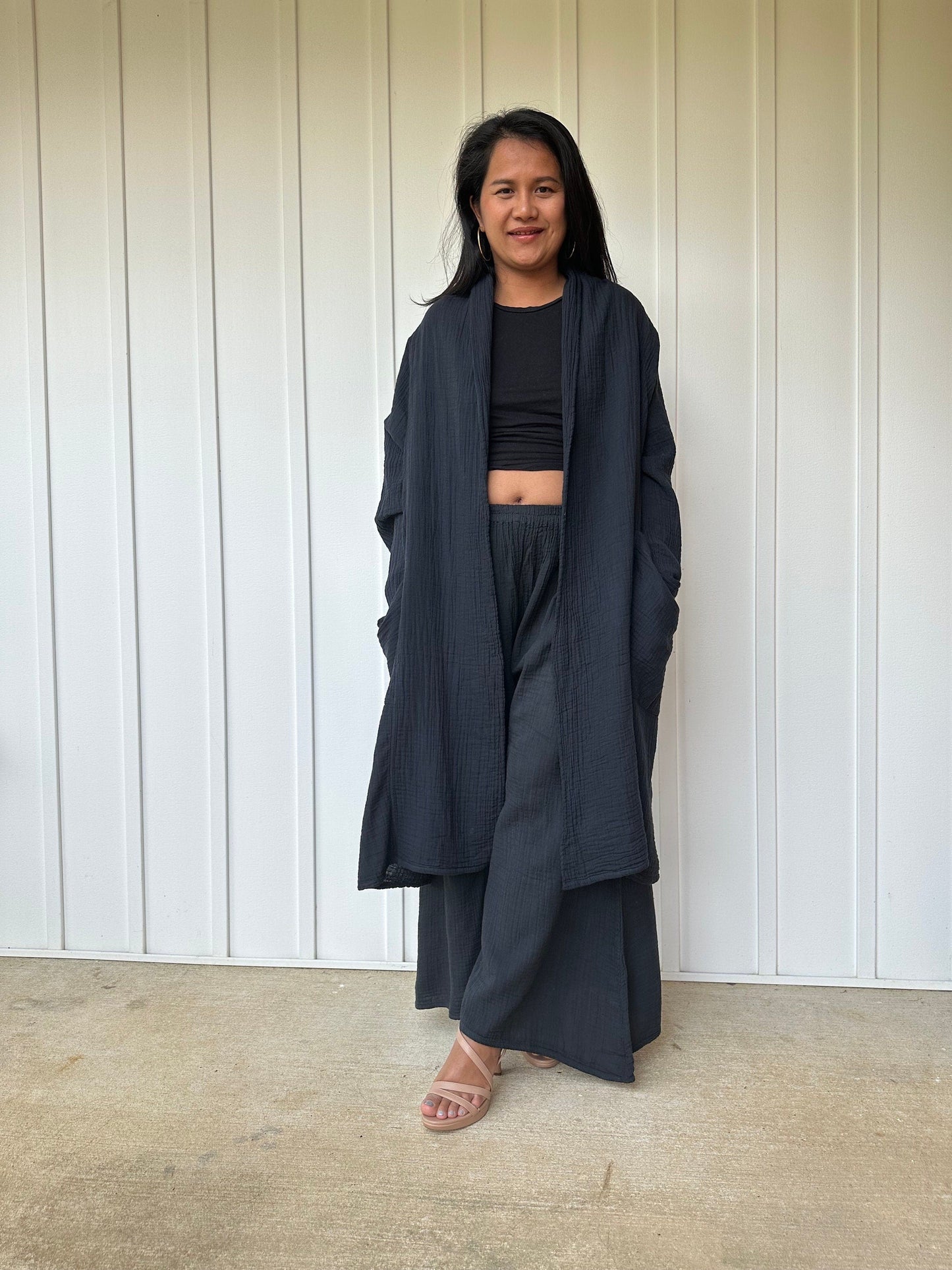 MALA handworks  Yara Robe Black Cardigan robe