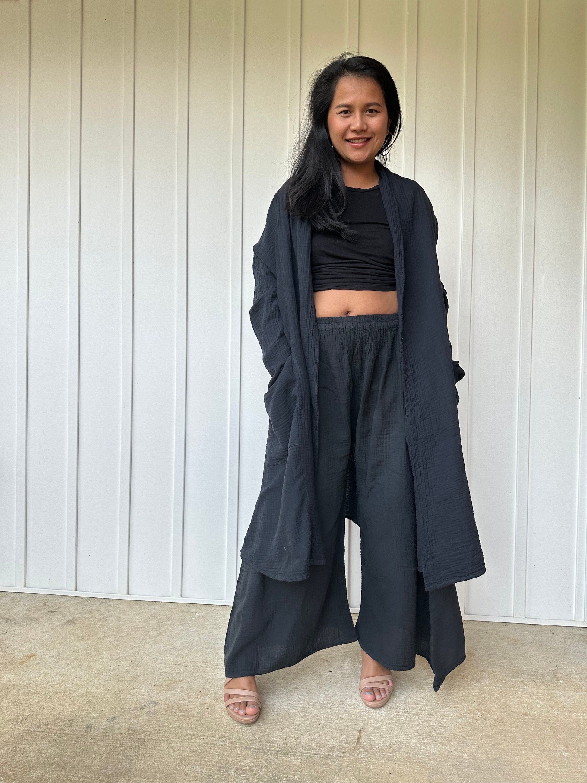 MALA handworks  Yara Robe Black Cardigan robe