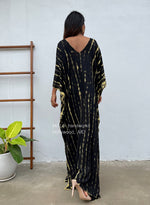MALA handworks  Mala Kaftan Black and Yellow Tie Dye