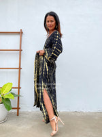 MALA handworks  Mala Kaftan Black and Yellow Tie Dye