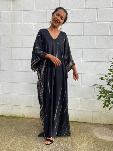 MALA handworks  Mala Kaftan in Black Tie Dye