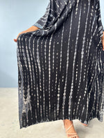 Mala Handworks  Mala Kaftan in Black with Gray Tie Dye