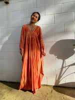 MALA handworks Mala Kaftan in Brick Orange Tie Dye