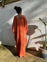 MALA handworks Mala Kaftan in Brick Orange Tie Dye