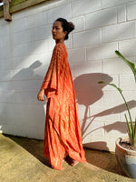 MALA handworks Mala Kaftan in Brick Orange Tie Dye