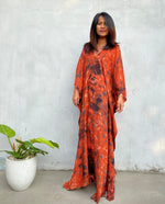 MALA handworks Mala Kaftan in Dark Orange and Black Tie Dye