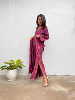 MALA handworks Mala Kaftan in Eggplant Purple and Pink Tie Dye