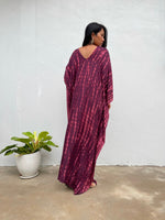 MALA handworks Mala Kaftan in Eggplant Purple and Pink Tie Dye