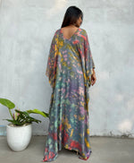MALA handworks Mala Kaftan in Gray and Rainbow Tie Dye