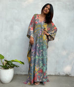 MALA handworks Mala Kaftan in Gray and Rainbow Tie Dye