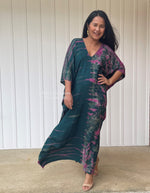 MALA handworks  Mala Kaftan in Green and Fuchsia Tie Dye