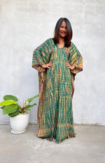 MALA handworks Mala Kaftan in Green and Yellow Tie Dye