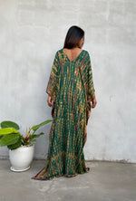 MALA handworks Mala Kaftan in Green and Yellow Tie Dye
