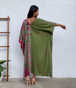 MALA handworks Mala Kaftan in Olive Green and Fuchsia Tie Dye
