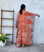 MALA handworks  Mala Kaftan in Orange and Blue Tie Dye