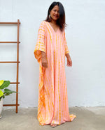 MALA handworks Mala Kaftan in Peach and Orange Tie Dye