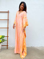 MALA handworks Mala Kaftan in Peach and Orange Tie Dye