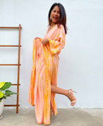 MALA handworks Mala Kaftan in Peach and Orange Tie Dye