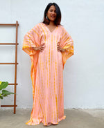 MALA handworks Mala Kaftan in Peach and Orange Tie Dye