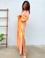 MALA handworks Mala Kaftan in Peach and Orange Tie Dye