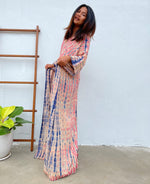 MALA handworks Mala Kaftan in Pink and Blue Tie Dye