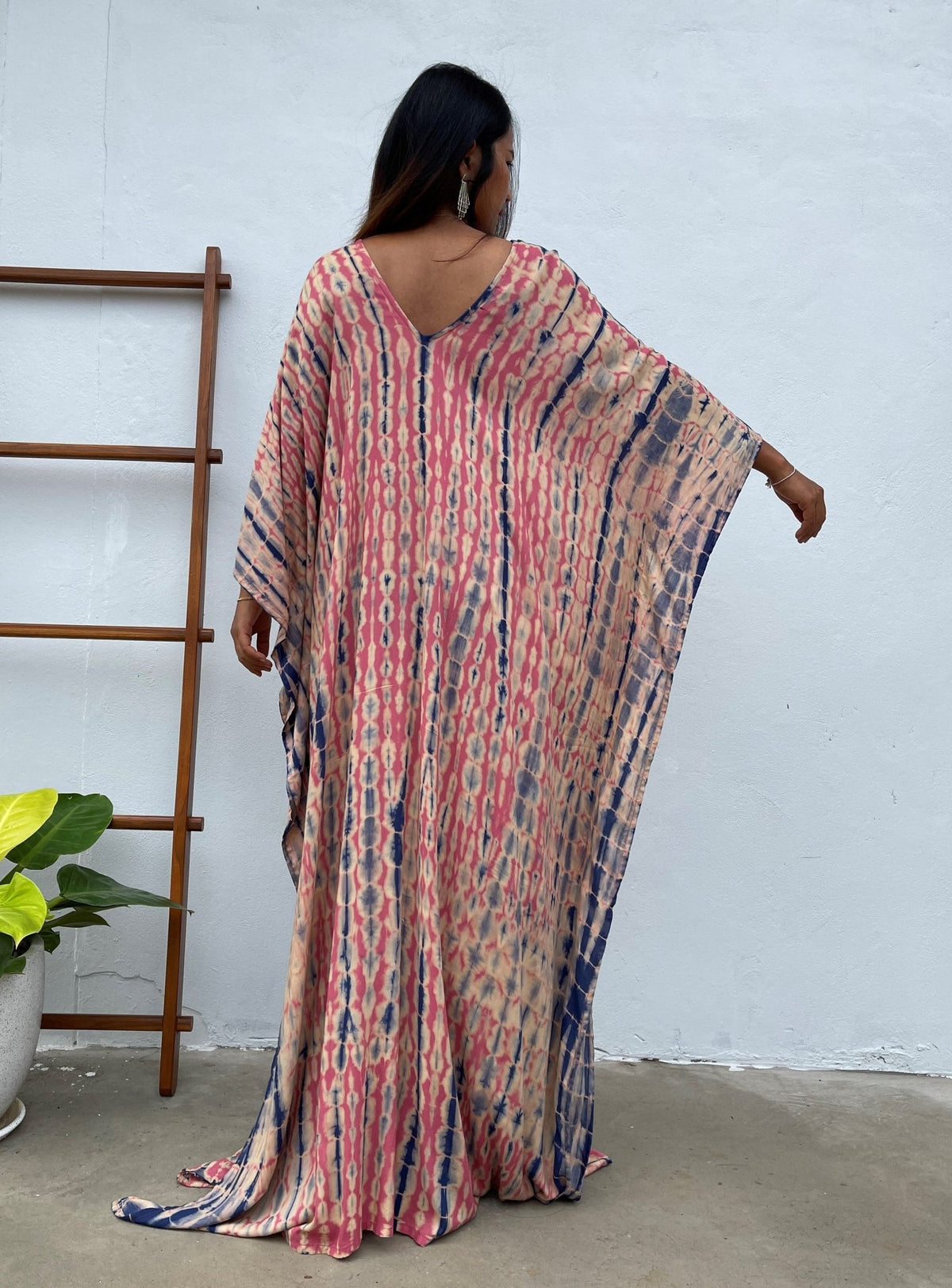MALA handworks Mala Kaftan in Pink and Blue Tie Dye