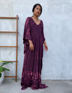 MALA handworks Mala Kaftan in Purple Eggplant and Pink Tie Dye Kaftan