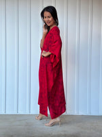 Mala Handworks  Mala Kaftan in Red and Merlot Tie Dye - Nebula Pattern