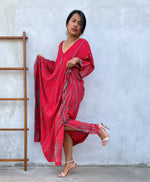 MALA handworks 55 in. Mala Kaftan in Red