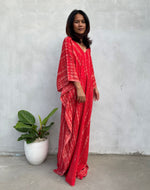 MALA handworks Mala Kaftan in Red and Pink Tie Dye